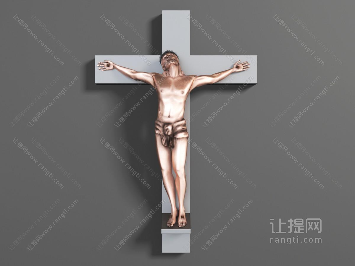 欧式钉在十字架上的主耶稣雕塑