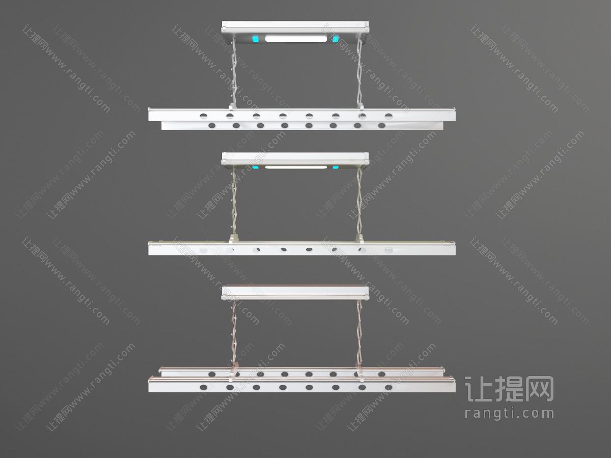 工业风金属智能遥控晾衣架