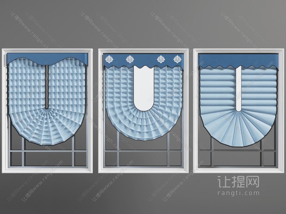 欧式折扇罗马窗帘拉帘