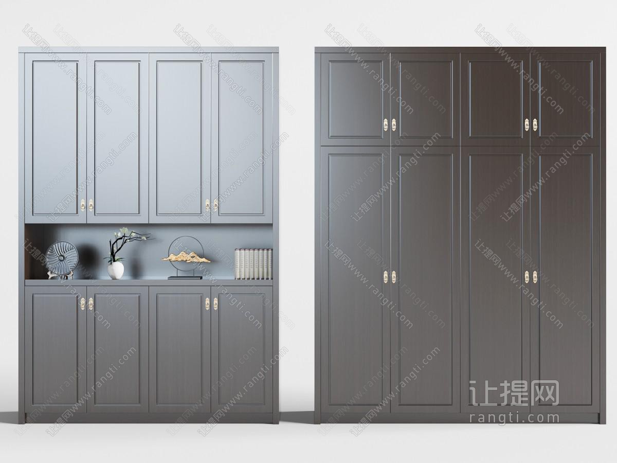 新中式实木装饰置物柜衣柜