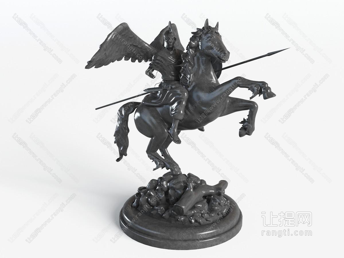 欧式骑着马的战争天使雕塑雕刻