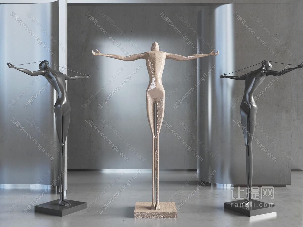 现代抽象人物雕塑雕刻