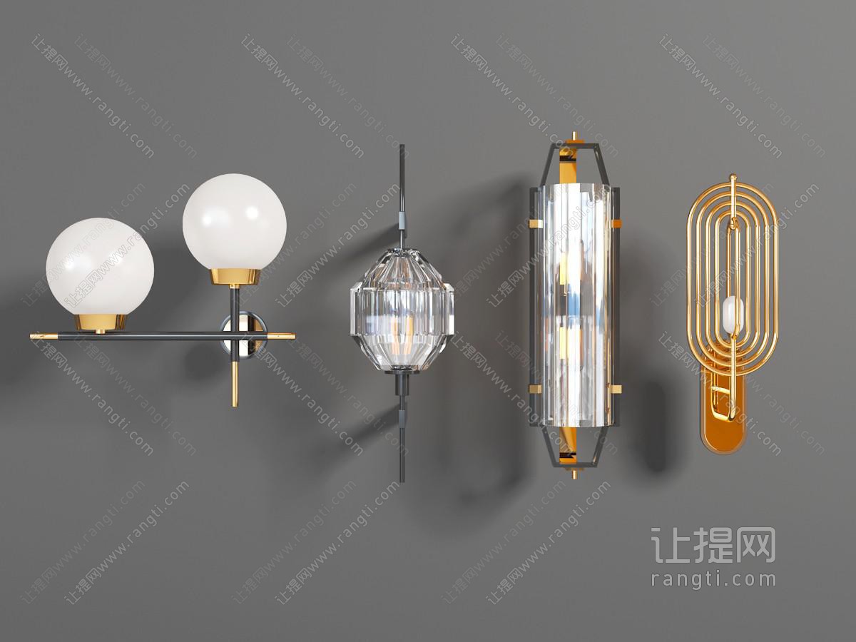 现代水晶玻璃灯罩壁灯