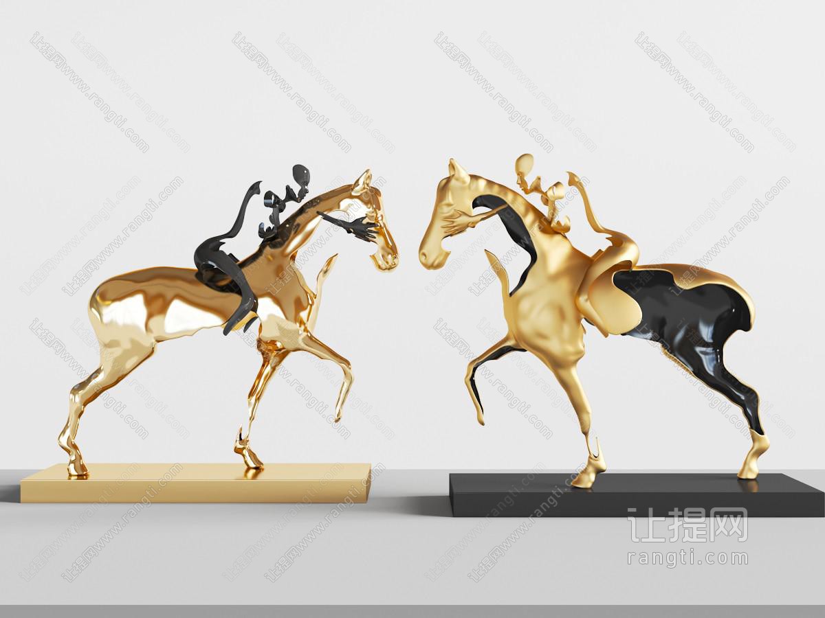 现代抽象骑马的装饰品摆件