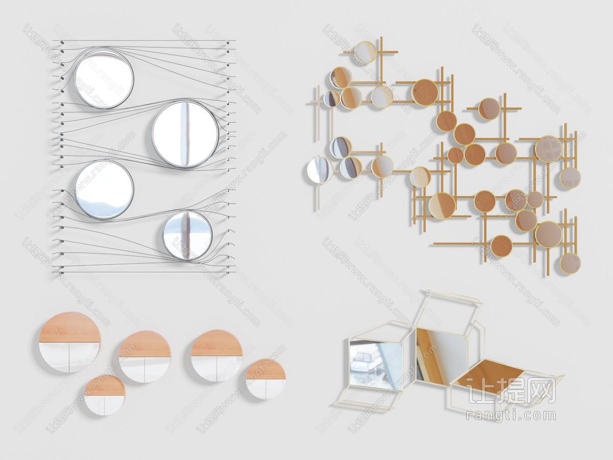 现代装饰镜子面的墙饰挂件