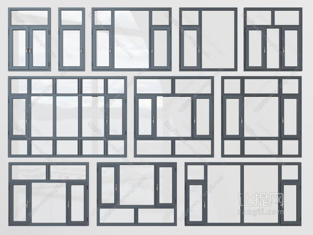 现代窗户窗框su草图模型下载-【集简空间】「每日更新」