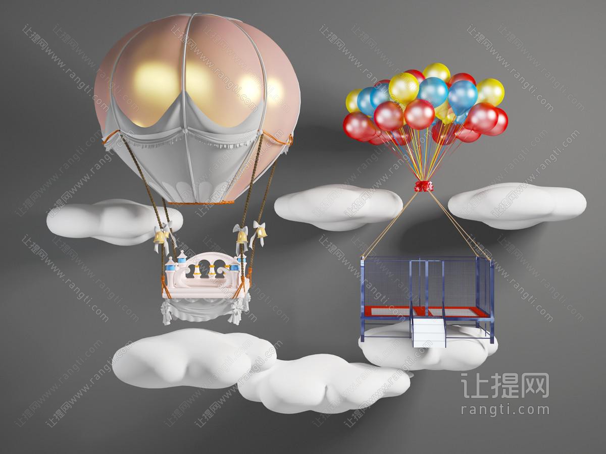 热气球云朵装饰挂件