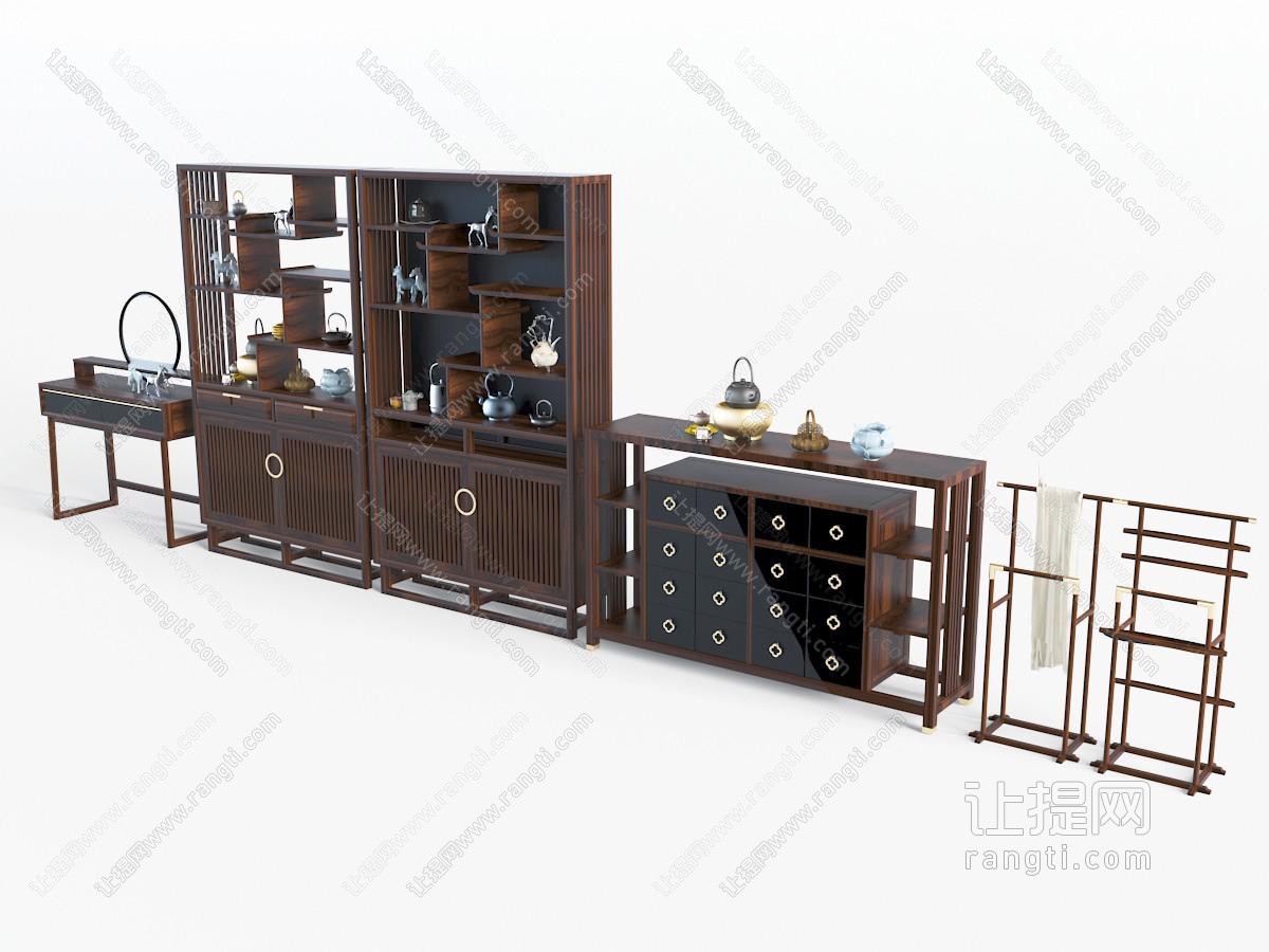 中式实木装饰置物柜玄关柜边柜