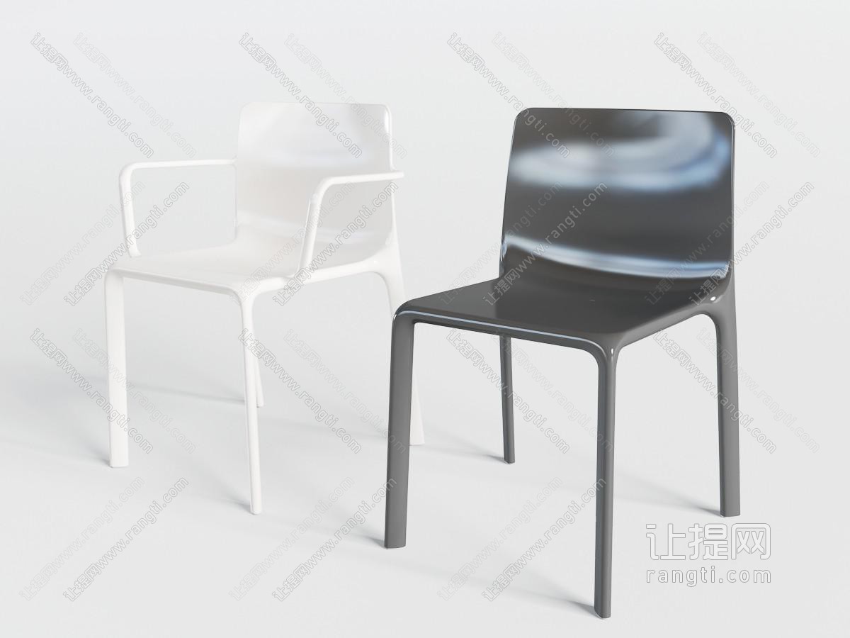 北欧黑白休闲椅子