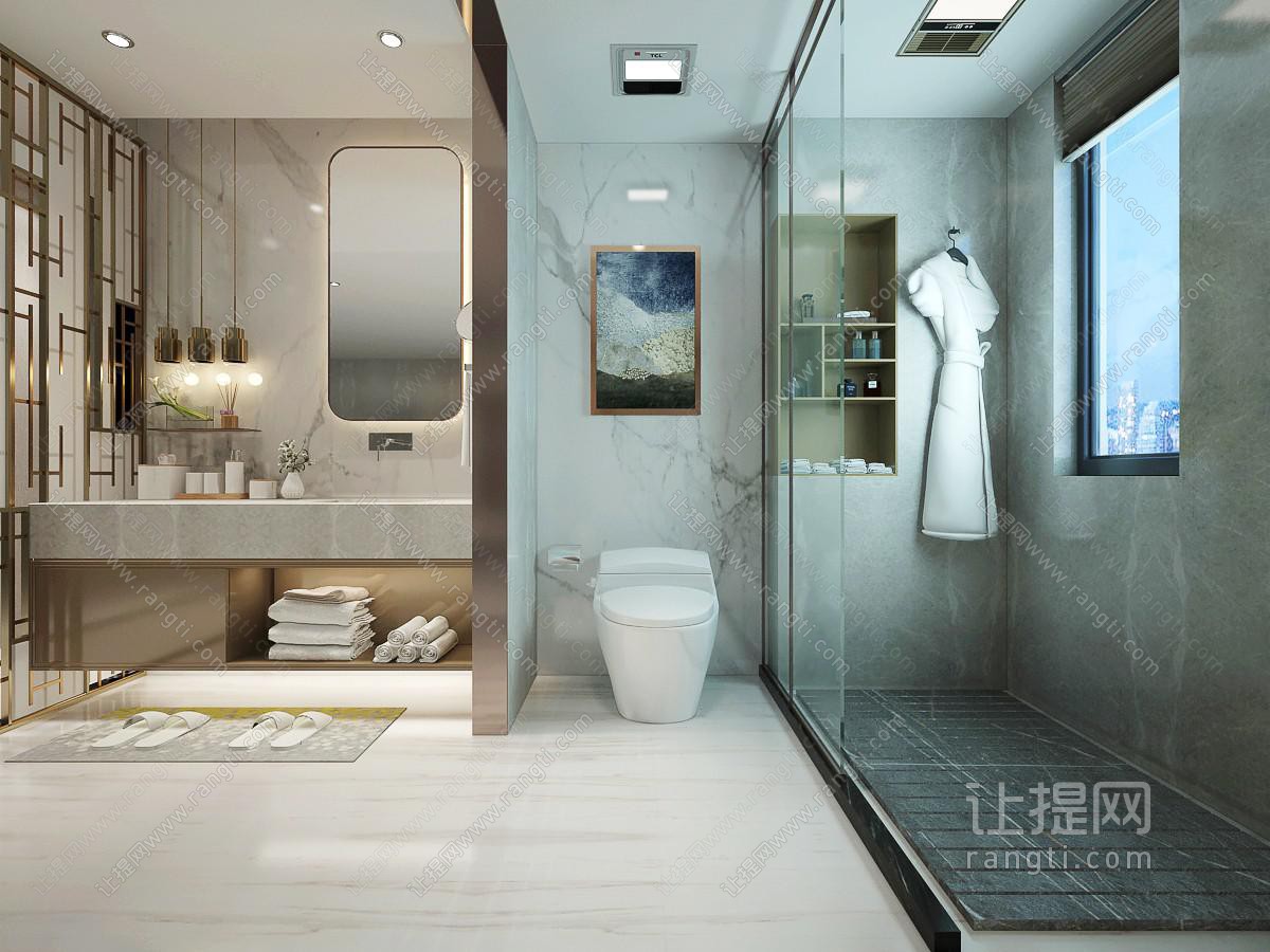 新中式卫生间卫浴间