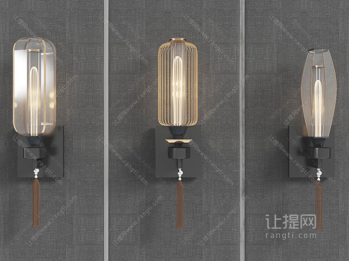 新中式灯笼造型的壁灯