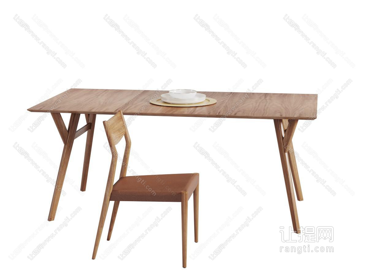 北欧实木餐桌椅组合