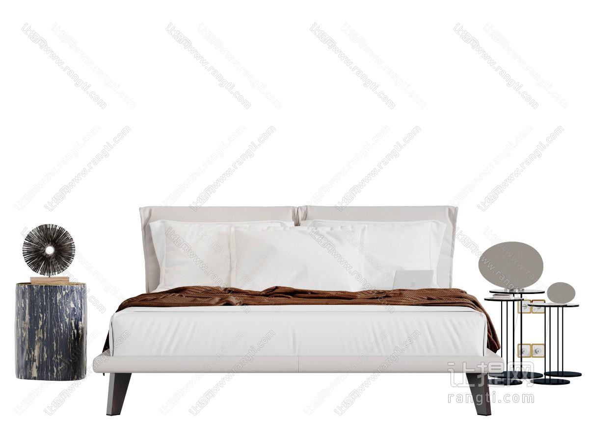 现代双人床单人沙发