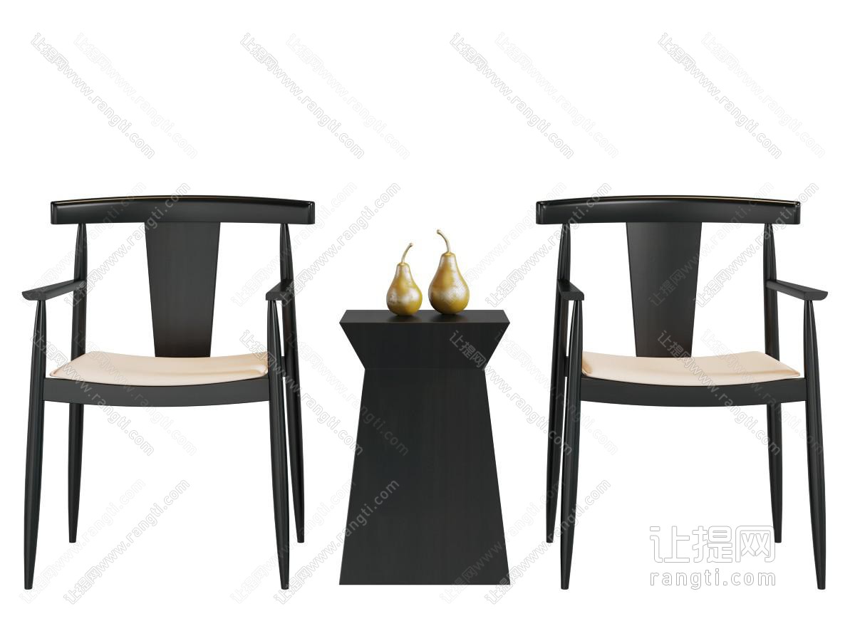新中式休闲椅子角几