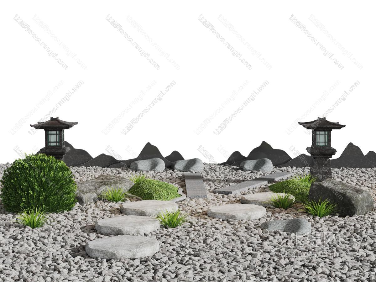 中式石头草坪灯景观园艺小品