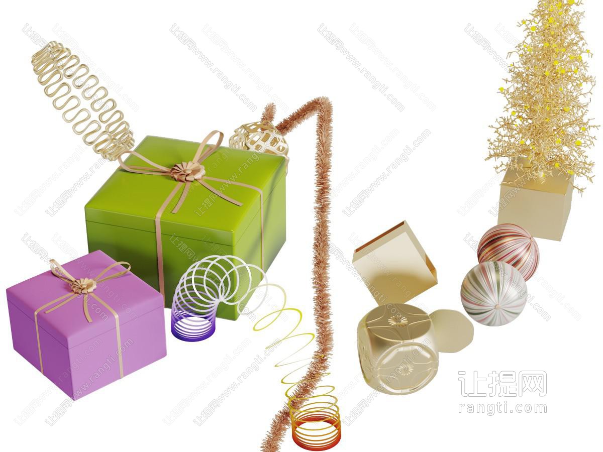 圣诞节节日礼盒装饰摆件