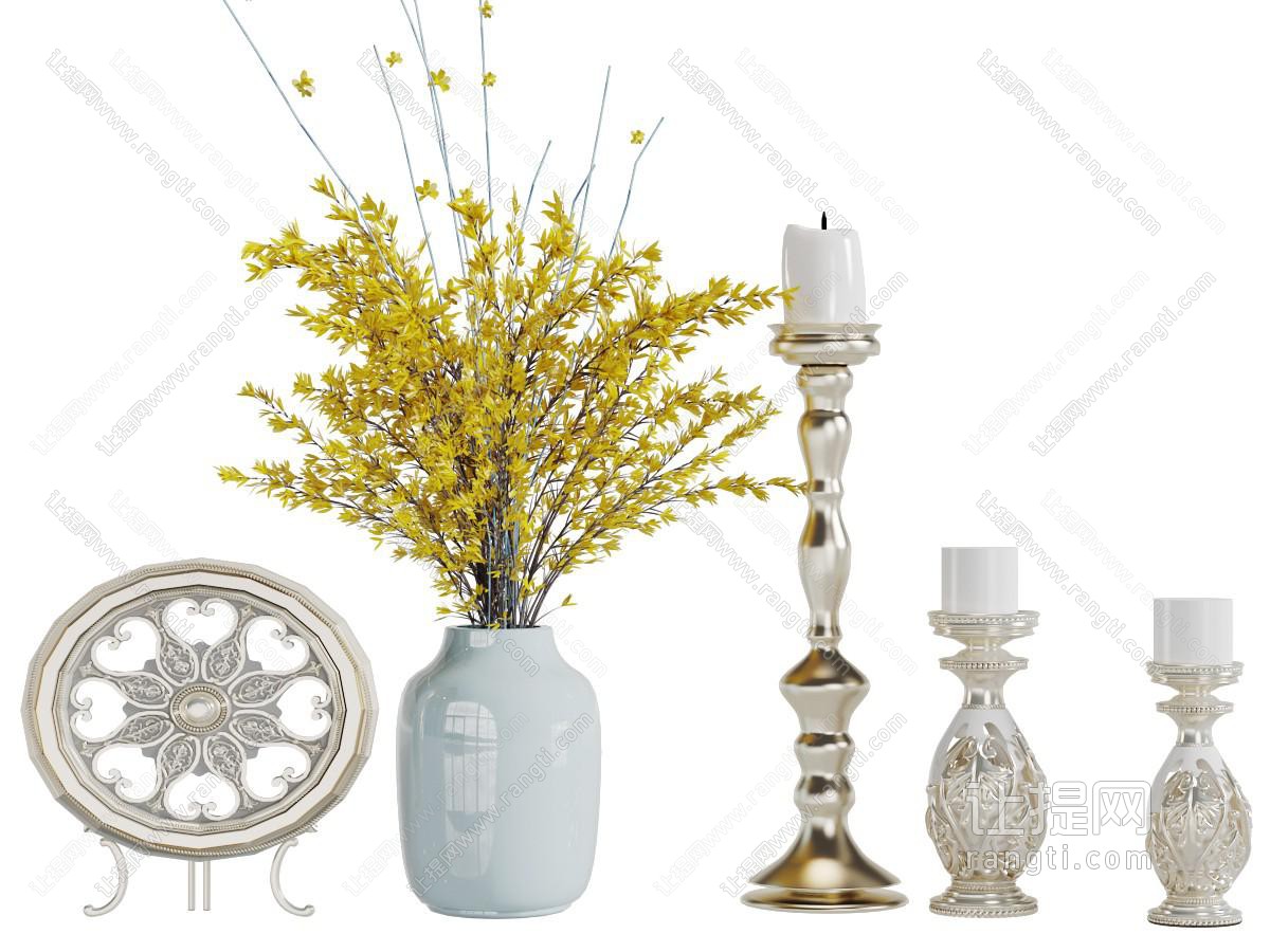 欧式烛台花瓶花卉饰品摆件