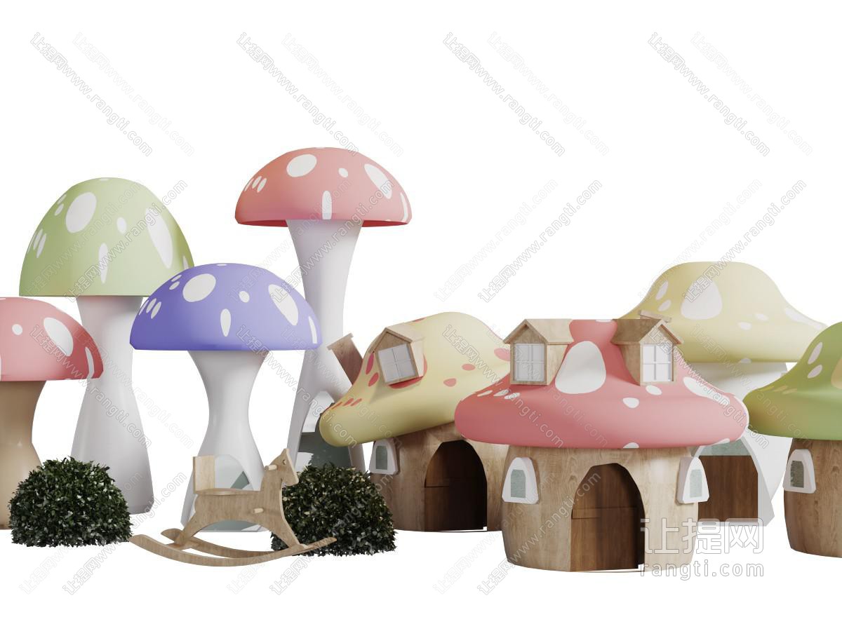 儿童蘑菇房子玩具摆件