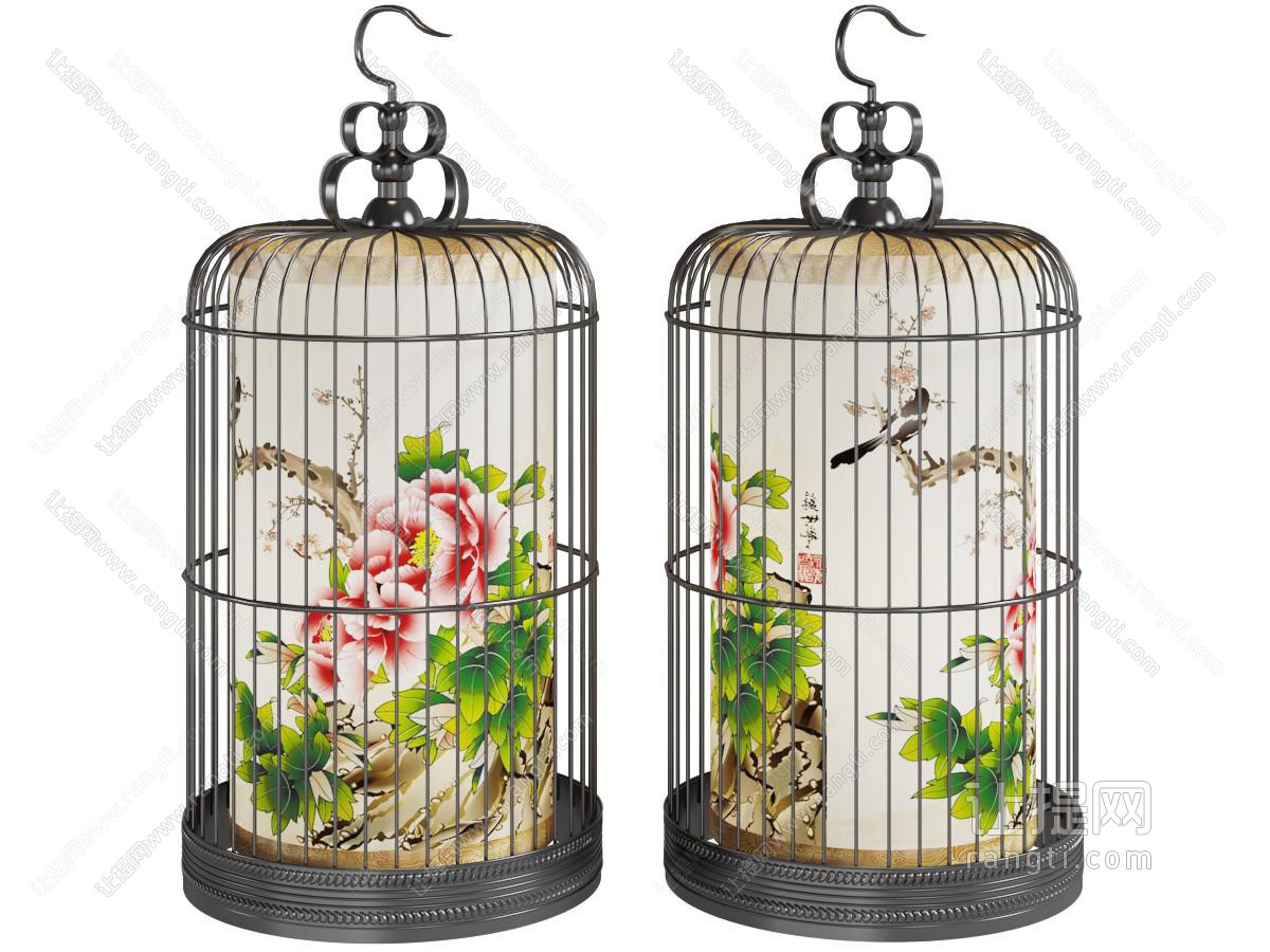 中式装饰鸟笼摆件