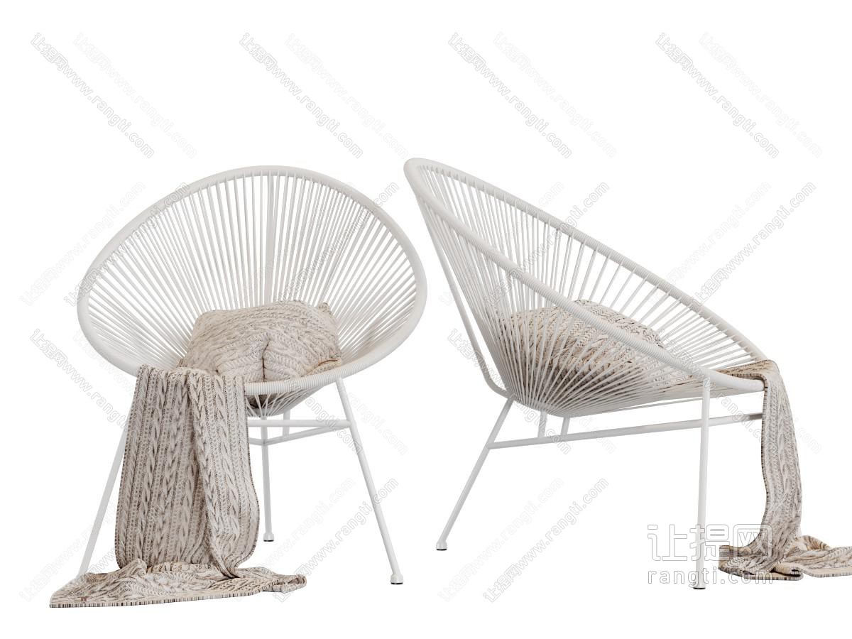 现代金属网状休闲椅子