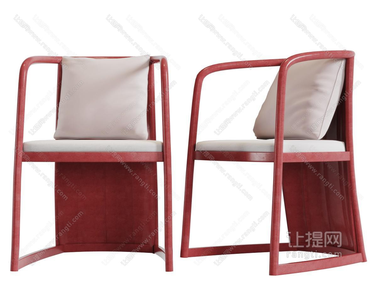 中式红色实木扶手椅