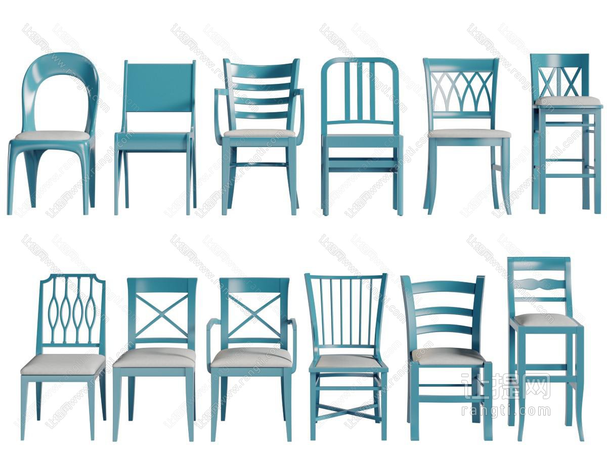 地中海实木休闲椅子餐椅