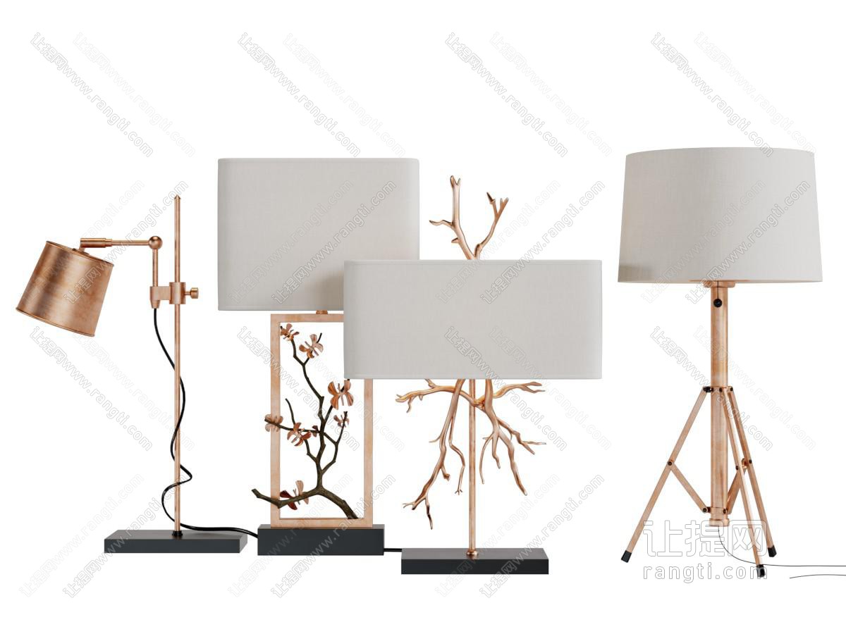 现代装饰树枝的台灯