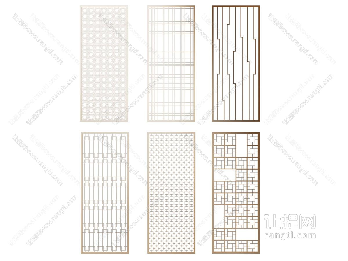 新中式金属镂空隔断