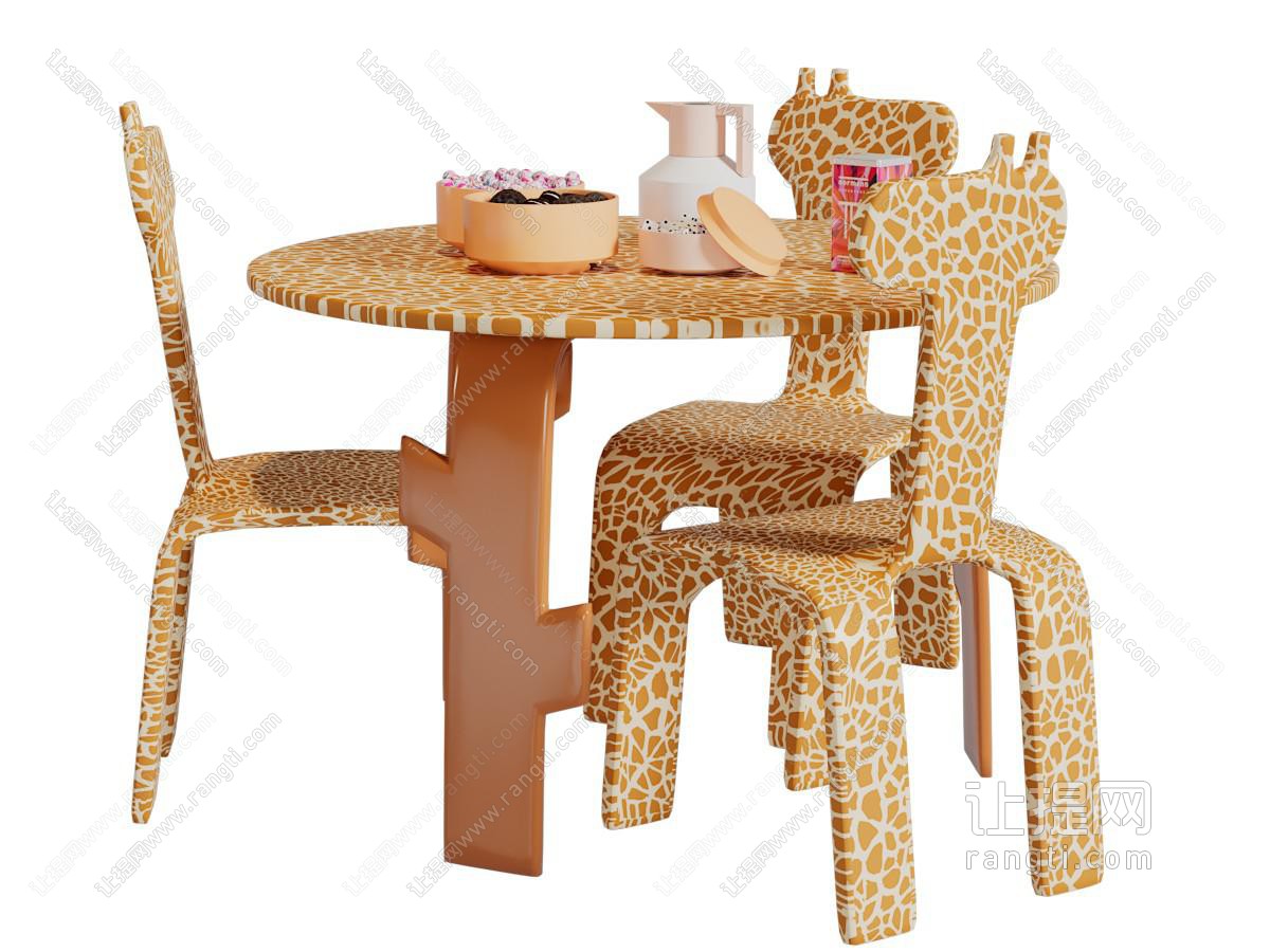 儿童卡通造型的餐桌椅组合