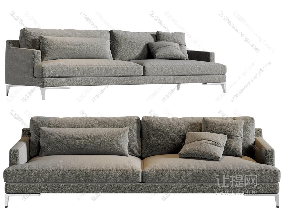 现代布艺双人沙发