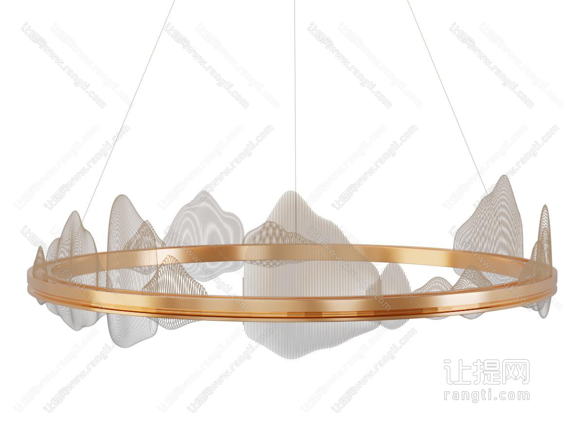 新中式圆形山脉装饰的吊灯