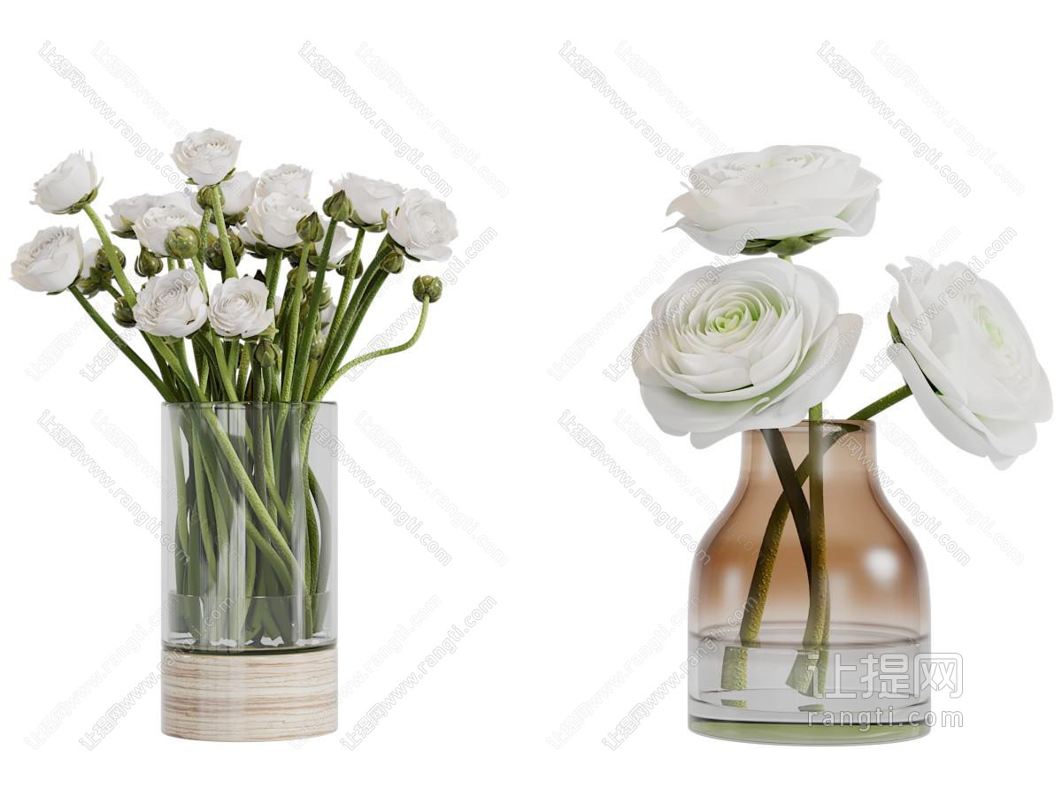 玻璃花瓶花卉