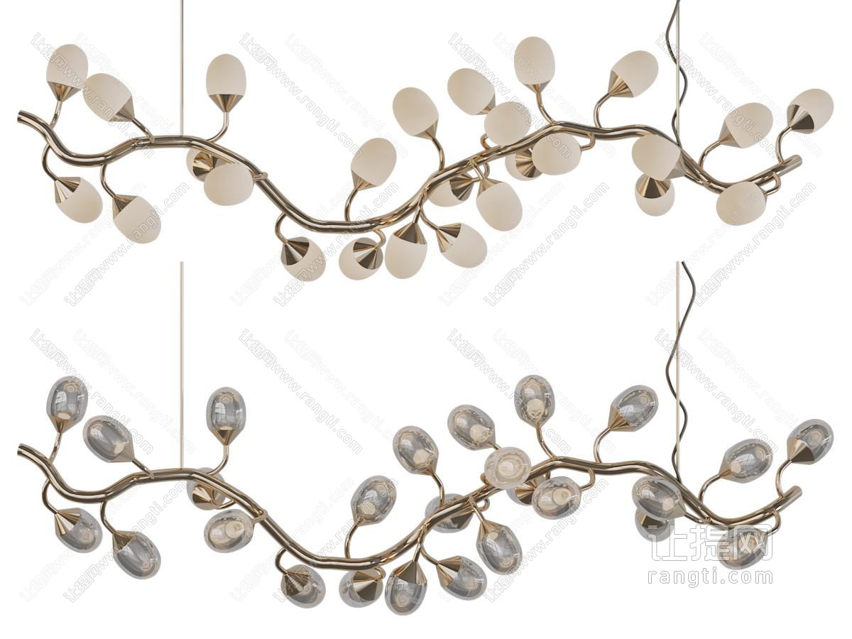 现代树枝花骨朵造型的吊灯