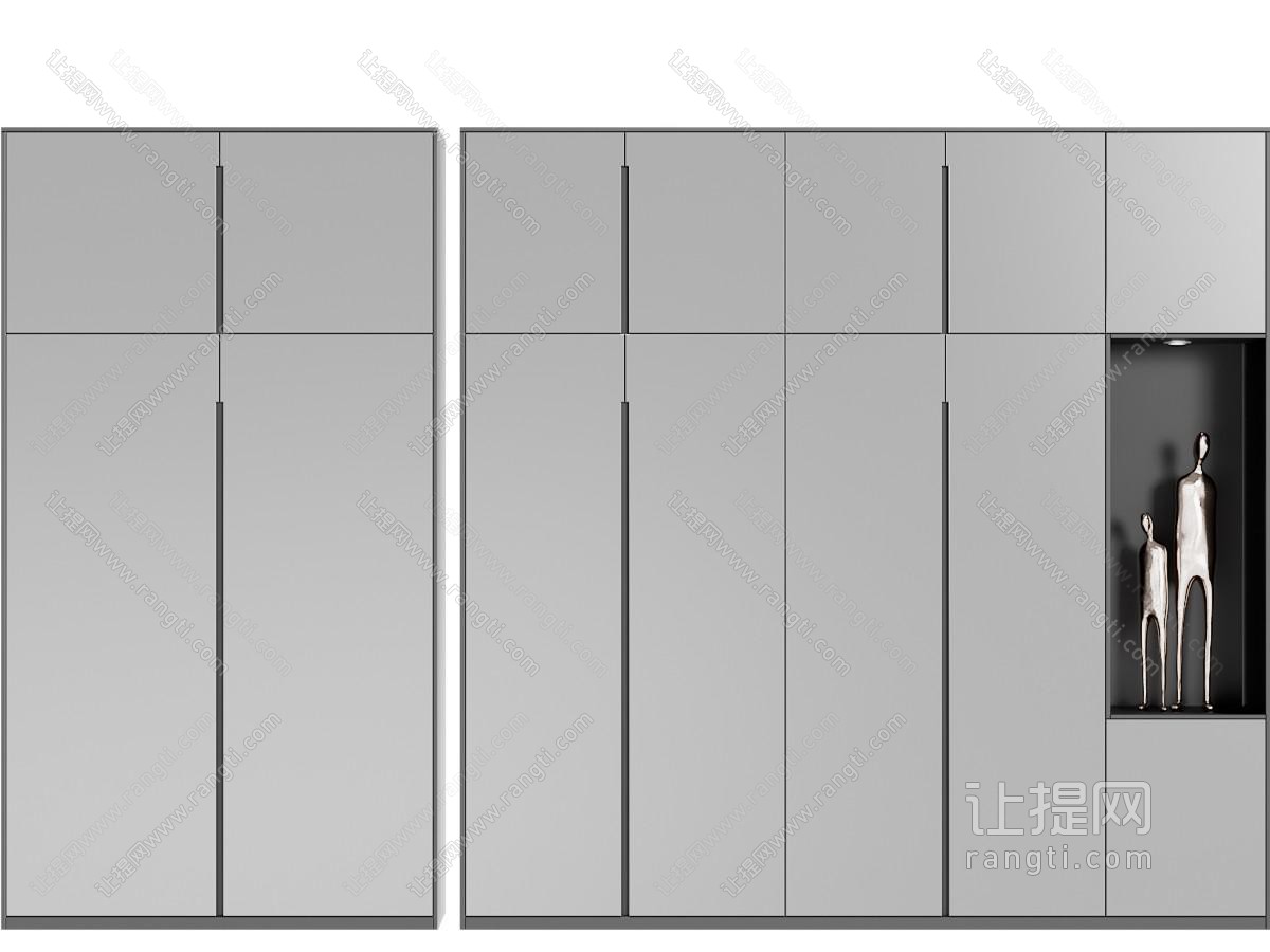 现代灰色衣柜