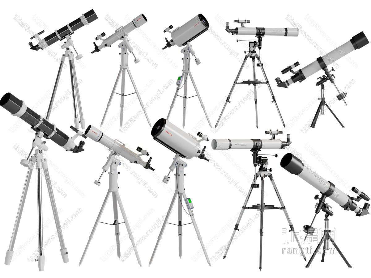 现代三脚支架的天文望远镜
