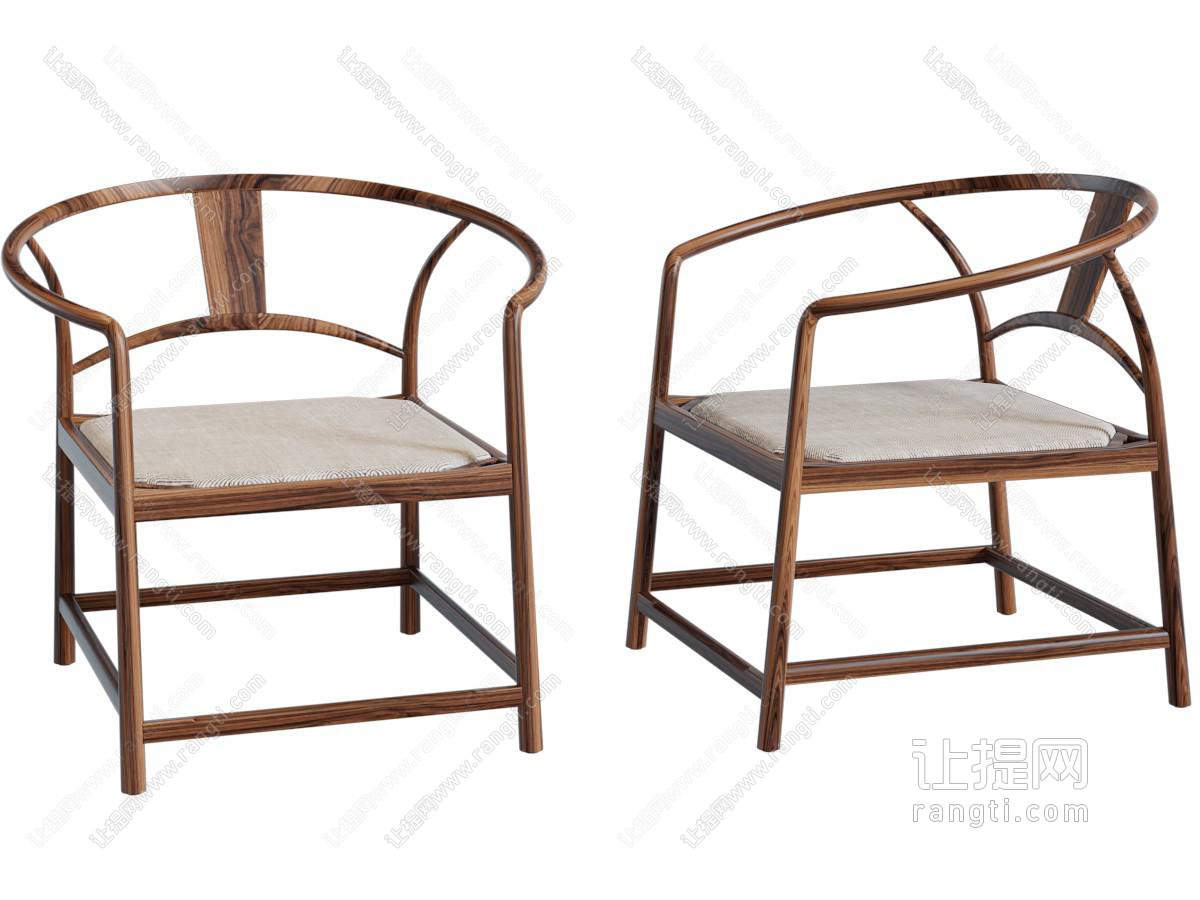 新中式实木扶手椅