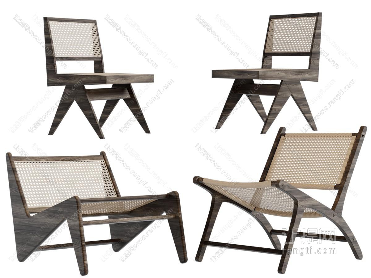 北欧实木休闲椅子