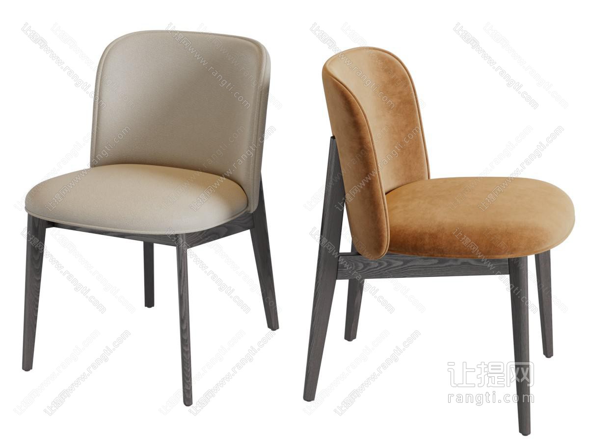 现代实木支架的休闲椅子餐椅