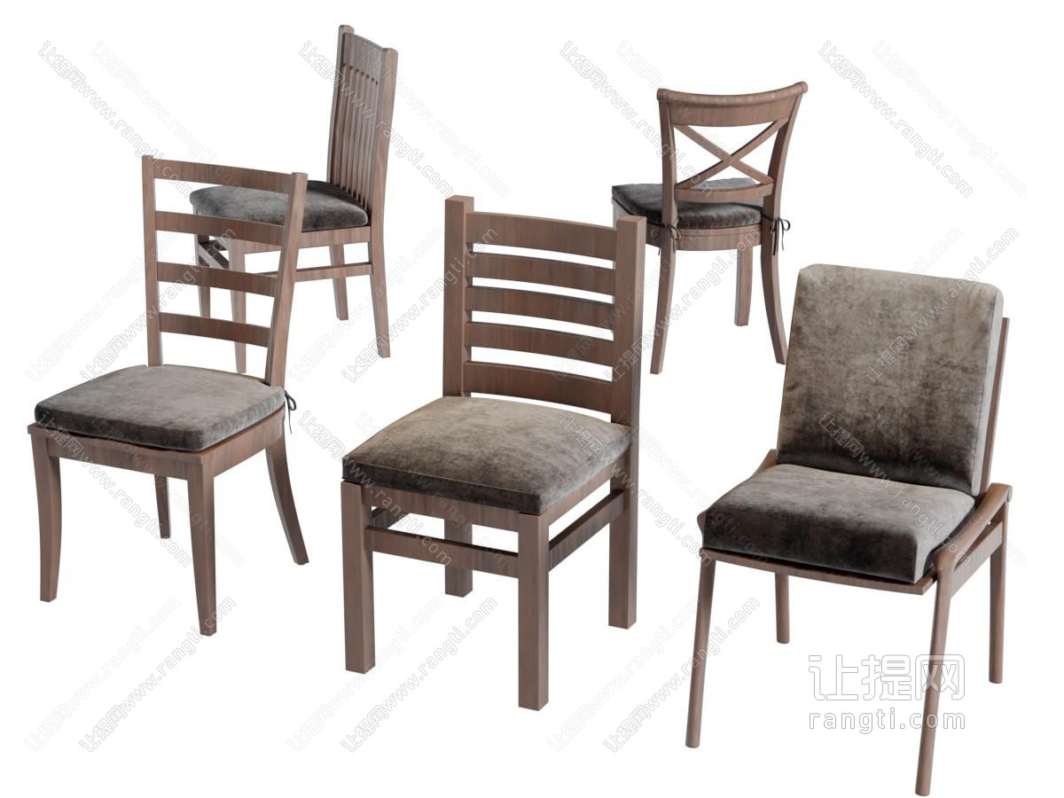 美式实木边框的休闲椅子餐椅