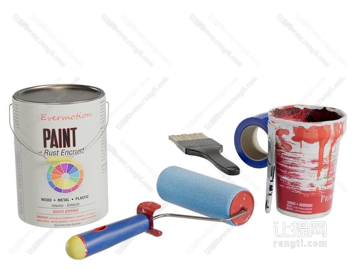 工业风油漆桶室内装修涂料桶刷