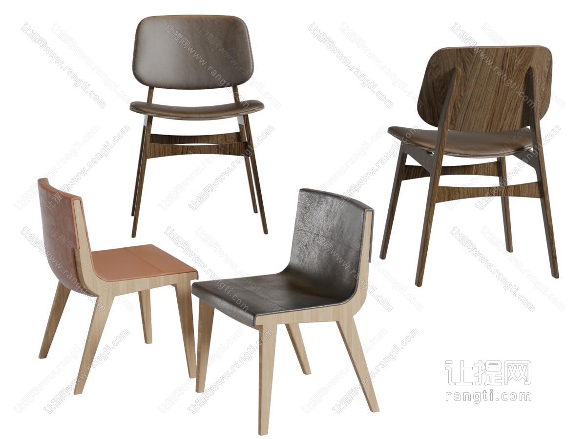 现代实木休闲椅子餐椅