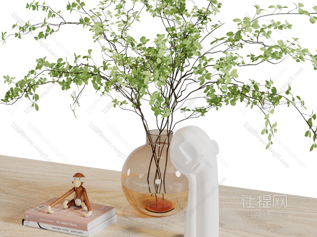 现代花瓶花卉书籍装饰品摆件组合