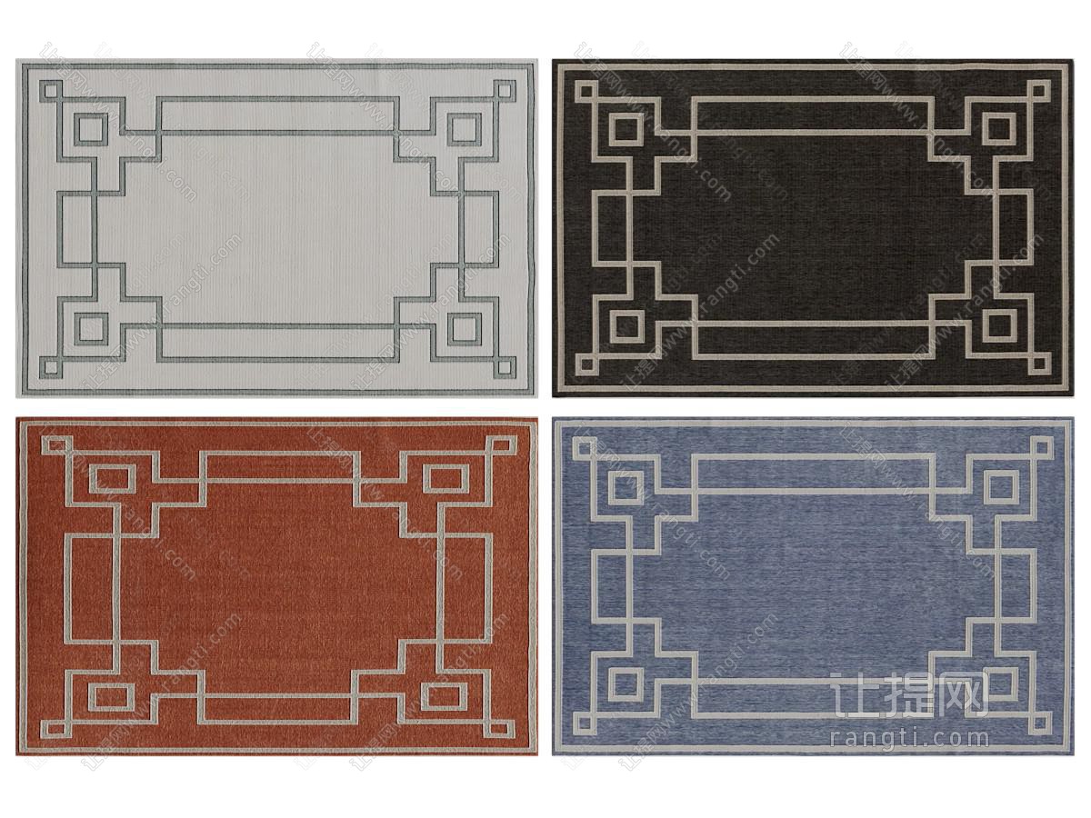 新中式长方形地毯