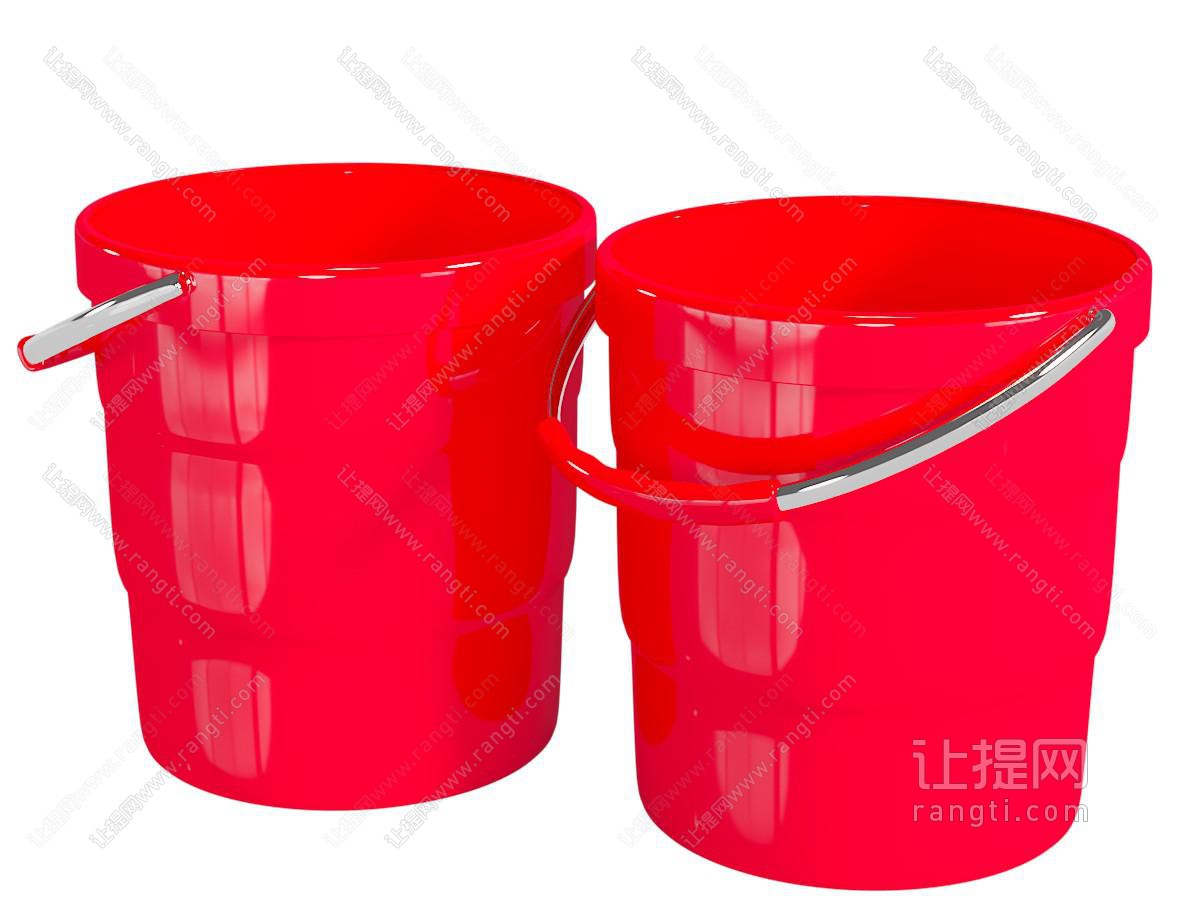 红色的水桶生活用品