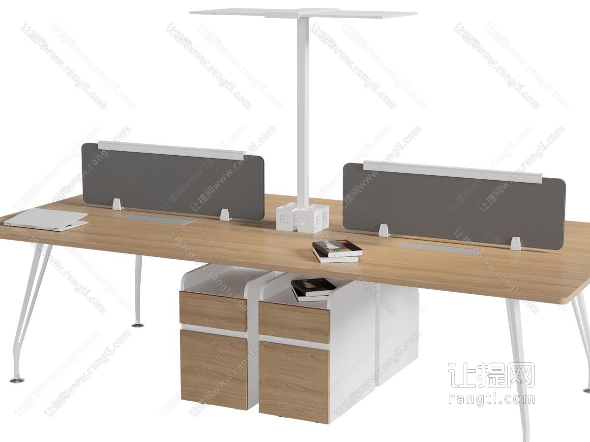 现代实木办公桌椅组合