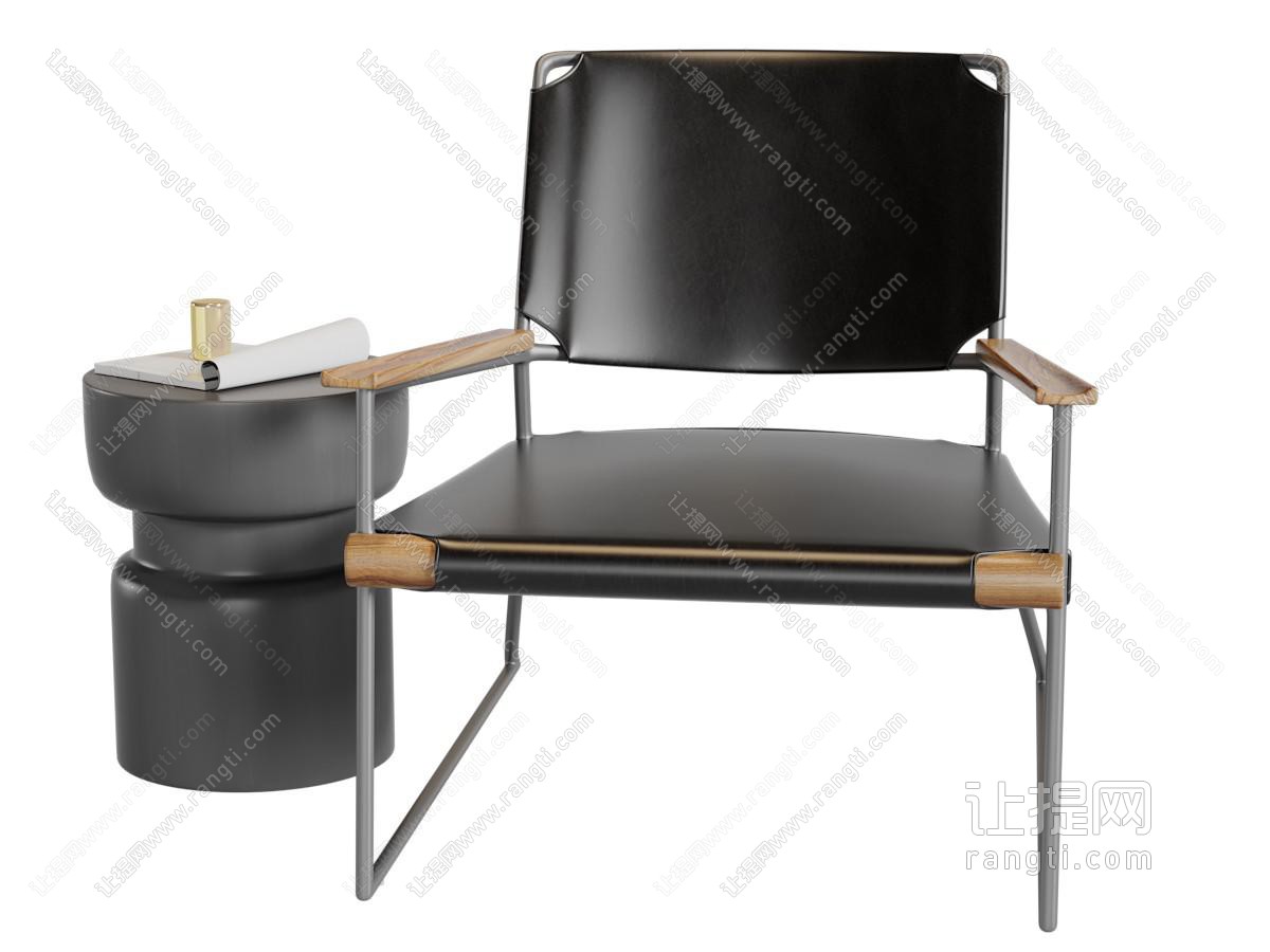 现代黑色休闲椅子