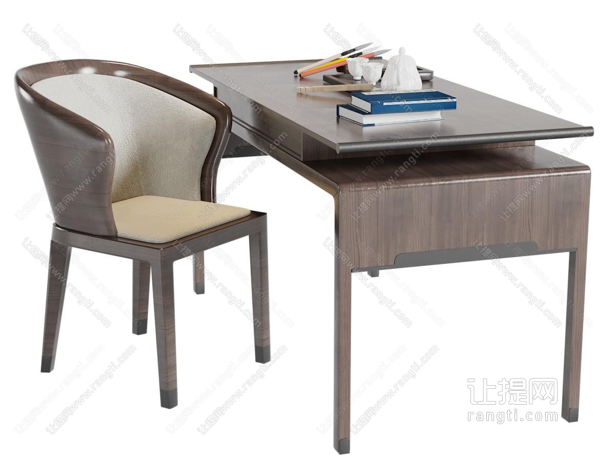 现代实木老板台、老板桌椅组合