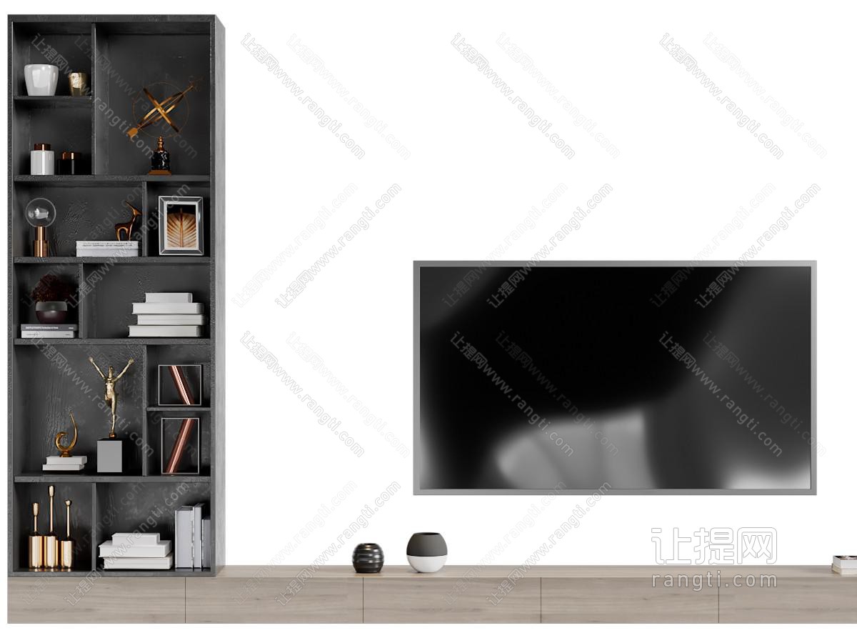 现代电视背景墙、电视柜
