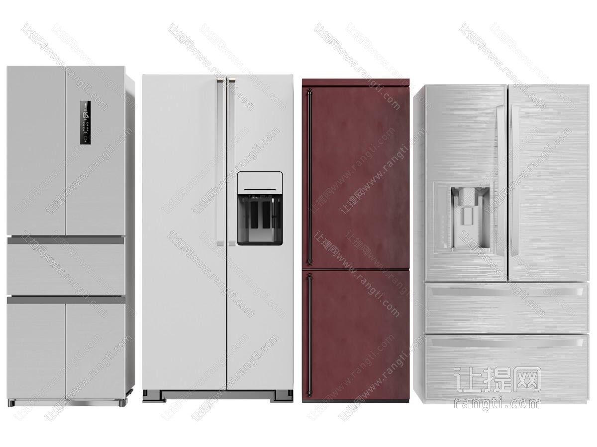现代三开门电冰箱