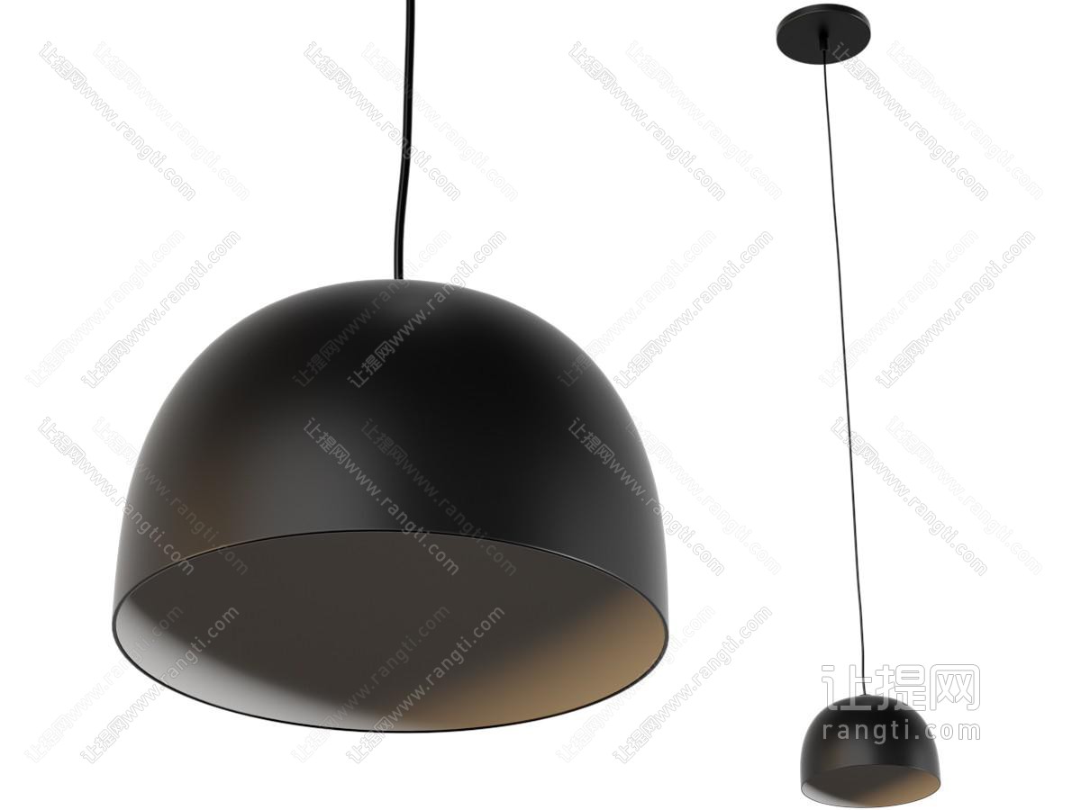 现代黑色金属灯罩吊灯